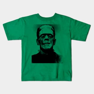 Frankenstein Spooky Line Art Design Kids T-Shirt